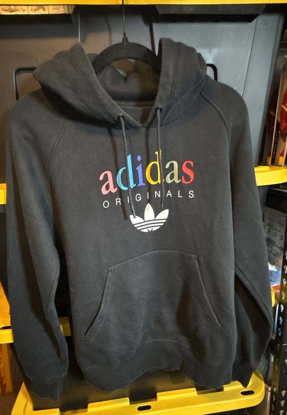 Adidas Originals Multicolor Logo Black Pullover Hoodie